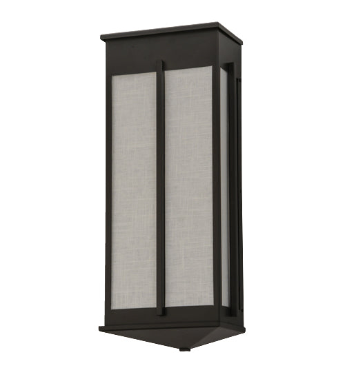 Meyda Lighting Ticino 11" 4-Light Timeless Bronze Linne Wall Sconce With Beige Papyrus Hopsack Fabric Shade