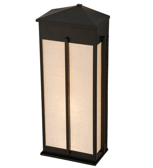 Meyda Lighting Ticino 11" 4-Light Timeless Bronze Linne Wall Sconce With Beige Papyrus Hopsack Fabric Shade