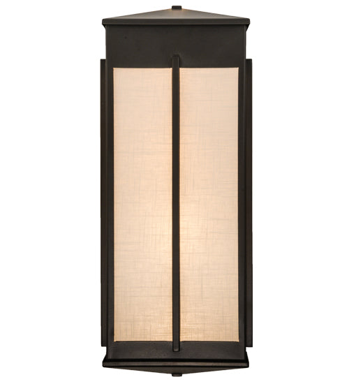 Meyda Lighting Ticino 11" 4-Light Timeless Bronze Linne Wall Sconce With Beige Papyrus Hopsack Fabric Shade