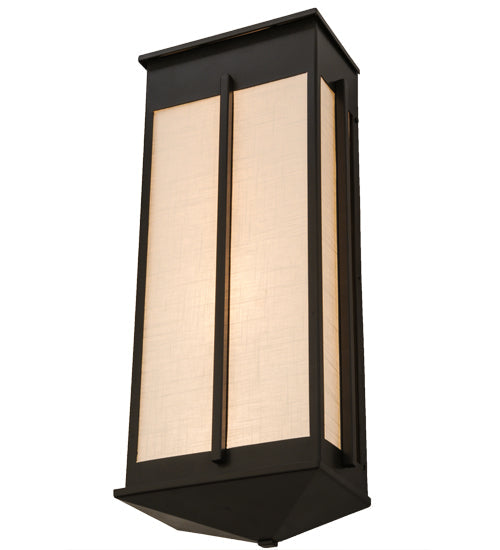 Meyda Lighting Ticino 11" 4-Light Timeless Bronze Linne Wall Sconce With Beige Papyrus Hopsack Fabric Shade