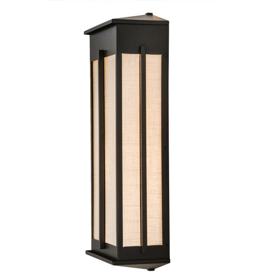 Meyda Lighting Ticino 11" 4-Light Timeless Bronze Linne Wall Sconce With Beige Papyrus Hopsack Fabric Shade