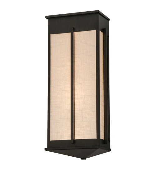 Meyda Lighting Ticino 11" 4-Light Timeless Bronze Linne Wall Sconce With Beige Papyrus Hopsack Fabric Shade