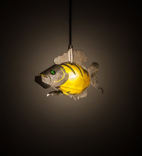 Meyda Lighting Tiervis 12" Corinth Island Pendant Light With Amber Shade Glass