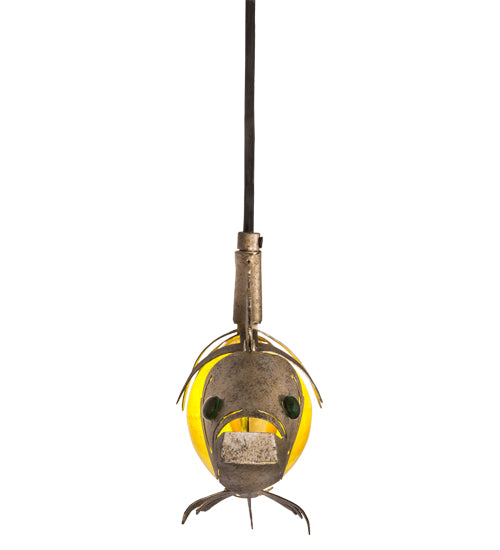 Meyda Lighting Tiervis 12" Corinth Island Pendant Light With Amber Shade Glass
