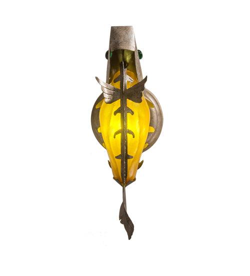 Meyda Lighting Tiervis 12" Corinth Island Pendant Light With Amber Shade Glass