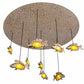 Meyda Lighting Tiervis 56" 9-Light Cascading Pendant Light With Amber Fused Shade Glass
