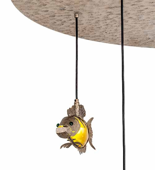 Meyda Lighting Tiervis 56" 9-Light Cascading Pendant Light With Amber Fused Shade Glass