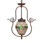 Meyda Lighting Tiffany 17" Mahogany Bronze Belted Turtleback Pendant Light With Multi-Colored Shade Glass