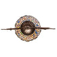Meyda Lighting Tiffany 17" Mahogany Bronze Belted Turtleback Pendant Light With Multi-Colored Shade Glass