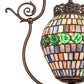 Meyda Lighting Tiffany 17" Mahogany Bronze Belted Turtleback Pendant Light With Multi-Colored Shade Glass