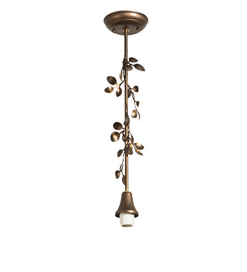 Meyda Lighting Tiffany Acorn 5" Antique Copper Mini Pendant Light With Amber & Green Shade Glass