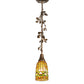 Meyda Lighting Tiffany Acorn 5" Antique Copper Mini Pendant Light With Amber & Green Shade Glass