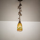Meyda Lighting Tiffany Acorn 5" Antique Copper Mini Pendant Light With Amber & Green Shade Glass