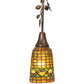 Meyda Lighting Tiffany Acorn 5" Antique Copper Mini Pendant Light With Amber & Green Shade Glass