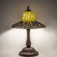 Meyda Lighting Tiffany Bell 22" Mahogany Bronze Table Lamp With Multi-Colored Shade Glass