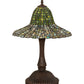 Meyda Lighting Tiffany Bell 22" Mahogany Bronze Table Lamp With Multi-Colored Shade Glass