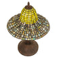 Meyda Lighting Tiffany Bell 22" Mahogany Bronze Table Lamp With Multi-Colored Shade Glass