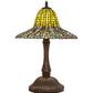 Meyda Lighting Tiffany Bell 22" Mahogany Bronze Table Lamp With Multi-Colored Shade Glass