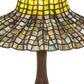 Meyda Lighting Tiffany Bell 22" Mahogany Bronze Table Lamp With Multi-Colored Shade Glass