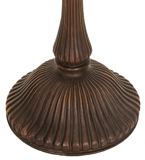 Meyda Lighting Tiffany Bell 22" Mahogany Bronze Table Lamp With Multi-Colored Shade Glass