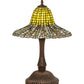 Meyda Lighting Tiffany Bell 22" Mahogany Bronze Table Lamp With Multi-Colored Shade Glass
