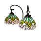 Meyda Lighting Tiffany Cabbage Rose 12" 2-Light Mahogany Bronze Wall Sconce With Multi-Colored Shade Glass