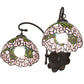 Meyda Lighting Tiffany Cabbage Rose 12" 2-Light Mahogany Bronze Wall Sconce With Multi-Colored Shade Glass