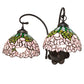Meyda Lighting Tiffany Cabbage Rose 12" 2-Light Mahogany Bronze Wall Sconce With Multi-Colored Shade Glass