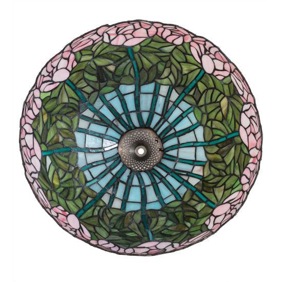 Meyda Lighting Tiffany Cabbage Rose 16" Multi-Color Shade Glass