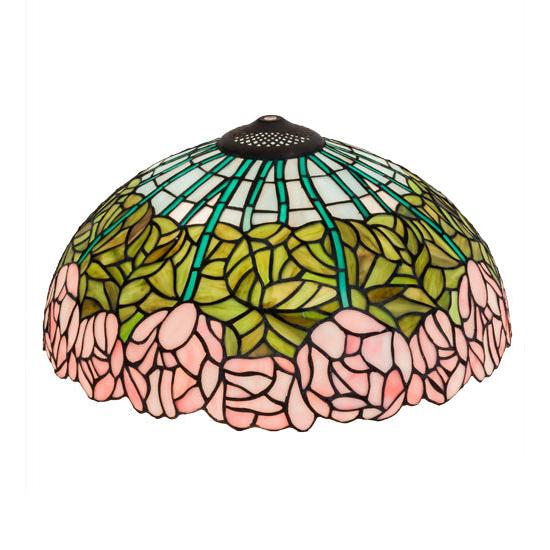 Meyda Lighting Tiffany Cabbage Rose 16" Multi-Color Shade Glass