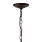 Meyda Lighting Tiffany Cabbage Rose 22" 3-Light Mahogany Bronze Inverted Pendant Light With Pink & Green Shade Glass