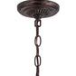 Meyda Lighting Tiffany Cabbage Rose 22" 3-Light Mahogany Bronze Pendant Light With Multi-Colored Shade Glass
