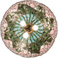 Meyda Lighting Tiffany Cabbage Rose 22" 3-Light Mahogany Bronze Pendant Light With Multi-Colored Shade Glass