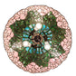 Meyda Lighting Tiffany Cabbage Rose 22" 3-Light Mahogany Bronze Pendant Light With Pink & Green Shade Glass