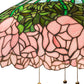 Meyda Lighting Tiffany Cabbage Rose 22" 3-Light Mahogany Bronze Pendant Light With Pink & Green Shade Glass