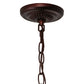 Meyda Lighting Tiffany Cabbage Rose 22" 3-Light Mahogany Bronze Pendant Light With Pink & Green Shade Glass