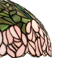 Meyda Lighting Tiffany Cabbage Rose 22" 3-Light Mahogany Bronze Table Lamp With Pink & Green Stained Shade Glass