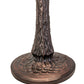 Meyda Lighting Tiffany Cabbage Rose 22" 3-Light Mahogany Bronze Table Lamp With Pink & Green Stained Shade Glass