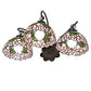 Meyda Lighting Tiffany Cabbage Rose 22" 3-Light Mahogany Bronze Wall Sconce With Multi-Colored Shade Glass