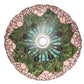 Meyda Lighting Tiffany Cabbage Rose 22" 9-Light Mahogany Bronze Pendant Light With Pink & Green Shade