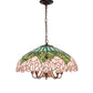 Meyda Lighting Tiffany Cabbage Rose 22" 9-Light Mahogany Bronze Pendant Light With Pink & Green Shade