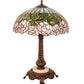 Meyda Lighting Tiffany Cabbage Rose 23" Mahogany Bronze Table Lamp With Multi-Colored Stained Shade Glass