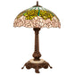 Meyda Lighting Tiffany Cabbage Rose 23" Mahogany Bronze Table Lamp With Multi-Colored Stained Shade Glass