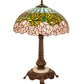 Meyda Lighting Tiffany Cabbage Rose 23" Mahogany Bronze Table Lamp With Multi-Colored Stained Shade Glass