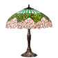 Meyda Lighting Tiffany Cabbage Rose 26" 3-Light Mahogany Bronze Table Lamp With Multi-Colored Shade Glass