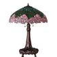 Meyda Lighting Tiffany Cabbage Rose 31" 3-Light Mahogany Bronze Table Lamp With Multi-Colored Shade Glass