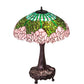 Meyda Lighting Tiffany Cabbage Rose 31" 3-Light Mahogany Bronze Table Lamp With Multi-Colored Shade Glass
