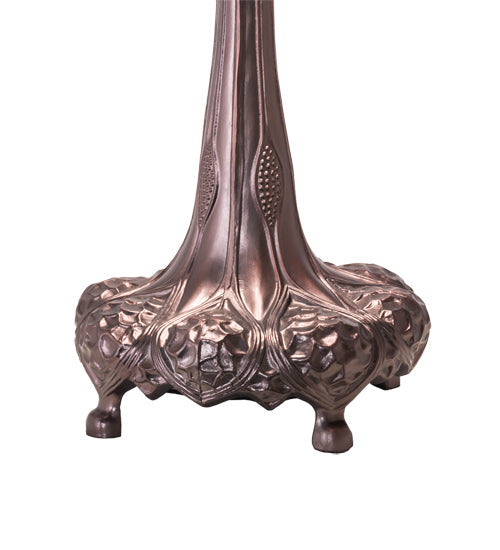 Meyda Lighting Tiffany Cabbage Rose 31" 3-Light Mahogany Bronze Table Lamp With Multi-Colored Shade Glass