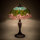 Meyda Lighting Tiffany Cabbage Rose 31143 23" Mahogany Bronze Table Lamp With Multi-Colored Stained Shade Glass