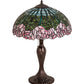 Meyda Lighting Tiffany Cabbage Rose 31143 23" Mahogany Bronze Table Lamp With Multi-Colored Stained Shade Glass